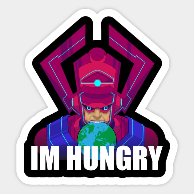 The big man hungers Sticker by rillabear